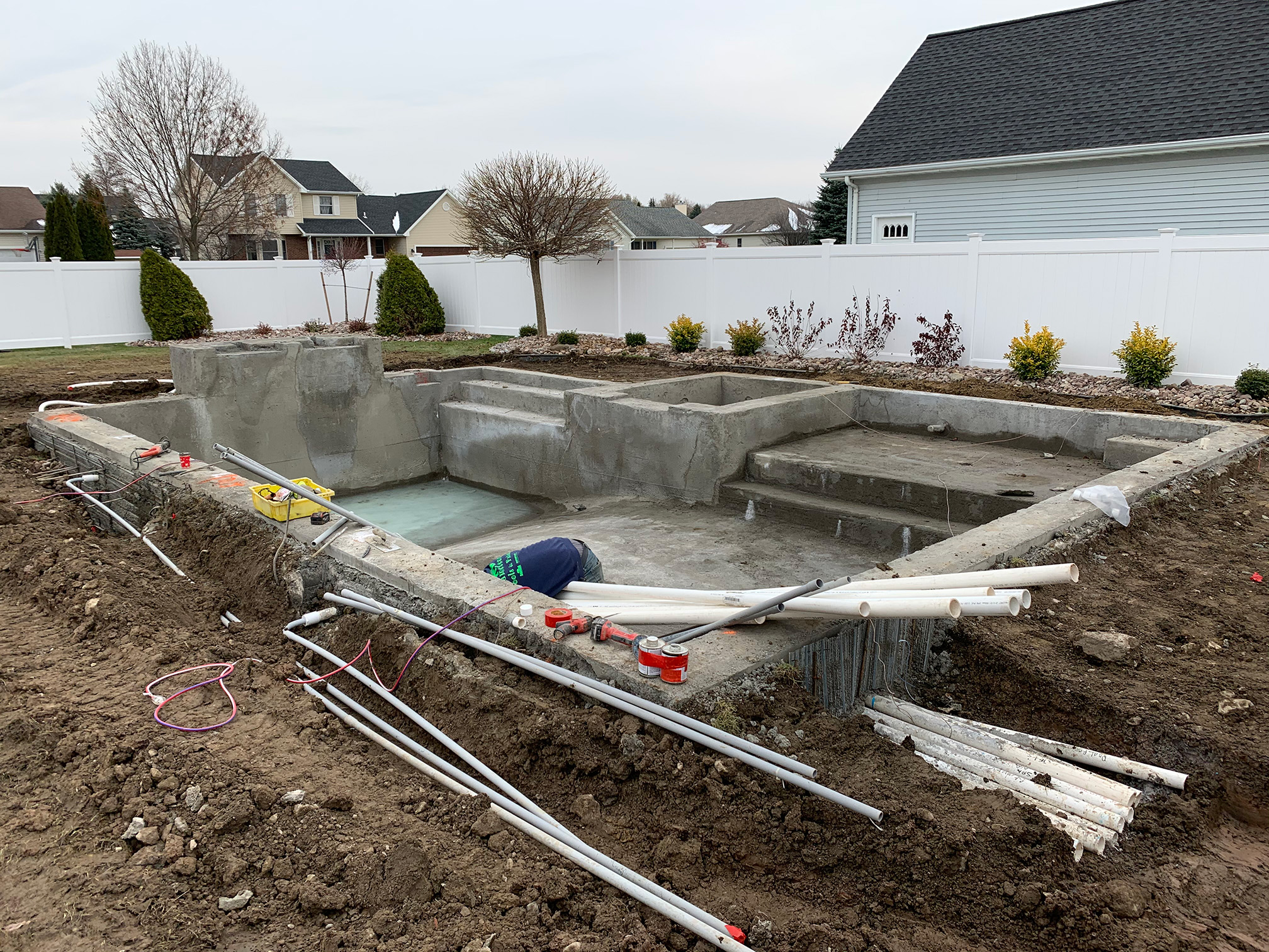 Custom gunite inground pool installation Buffalo NY